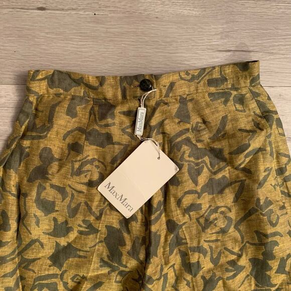 Max Mara Linen Floral Pants Size 2 - Picture 3 of 5